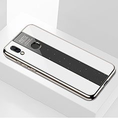Huawei P20 Lite用ハイブリットバンパーケース プラスチック 鏡面 カバー M03 ファーウェイ ホワイト