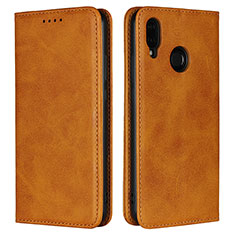 Huawei P20 Lite用手帳型 レザーケース スタンド カバー L06 ファーウェイ オレンジ