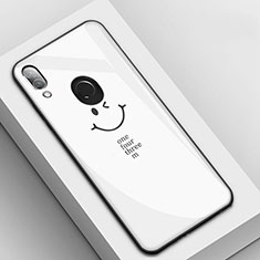 Huawei P20 Lite用ハイブリットバンパーケース プラスチック パターン 鏡面 カバー S04 ファーウェイ ホワイト