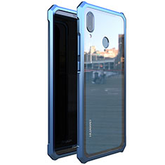 Huawei P20 Lite用ケース 高級感 手触り良い アルミメタル 製の金属製 360度 フルカバーバンパー 鏡面 カバー M01 ファーウェイ ネイビー
