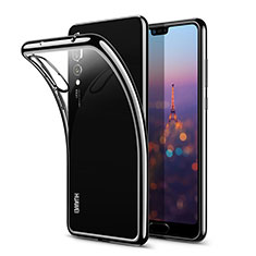 Huawei P20 Pro用極薄ソフトケース シリコンケース 耐衝撃 全面保護 クリア透明 T08 ファーウェイ ブラック