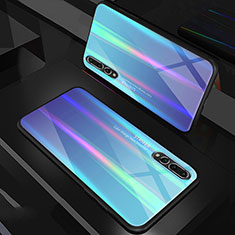 Huawei P20 Pro用ハイブリットバンパーケース プラスチック 鏡面 虹 グラデーション 勾配色 カバー M01 ファーウェイ ネイビー