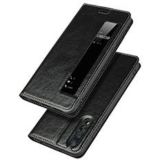 Huawei P20 Pro用手帳型 レザーケース スタンド カバー L04 ファーウェイ ダークグレー