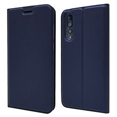 Huawei P20 Pro用手帳型 レザーケース スタンド カバー L05 ファーウェイ ネイビー