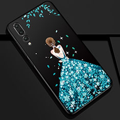 Huawei P20 Pro用シリコンケース ソフトタッチラバー バタフライ ドレスガール ドレス少女 カバー S01 ファーウェイ グリーン