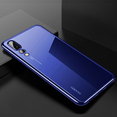 Huawei P20 Pro用極薄ソフトケース シリコンケース 耐衝撃 全面保護 クリア透明 S03 ファーウェイ ネイビー