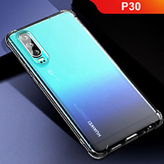 Huawei P30用極薄ソフトケース シリコンケース 耐衝撃 全面保護 クリア透明 T02 ファーウェイ クリア