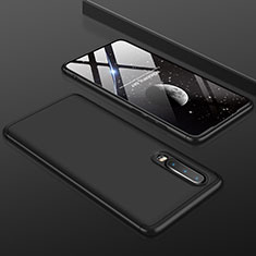 Huawei P30用ハードケース プラスチック 質感もマット 前面と背面 360度 フルカバー ファーウェイ ブラック