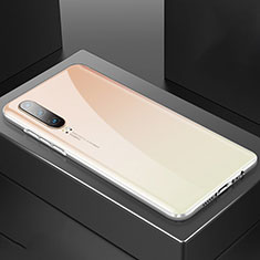 Huawei P30用ケース 高級感 手触り良い アルミメタル 製の金属製 360度 フルカバーバンパー 鏡面 カバー T06 ファーウェイ ゴールド