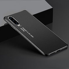 Huawei P30用ケース 高級感 手触り良い アルミメタル 製の金属製 カバー T01 ファーウェイ ブラック