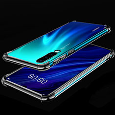 Huawei P30用極薄ソフトケース シリコンケース 耐衝撃 全面保護 クリア透明 S03 ファーウェイ ブラック