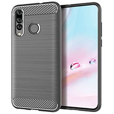 Huawei P30 Lite用シリコンケース ソフトタッチラバー ツイル カバー ファーウェイ グレー