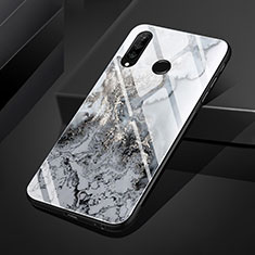 Huawei P30 Lite用ハイブリットバンパーケース プラスチック パターン 鏡面 カバー S01 ファーウェイ グレー