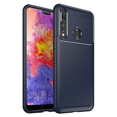 Huawei P30 Lite用シリコンケース ソフトタッチラバー ツイル カバー S01 ファーウェイ ネイビー