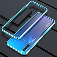 Huawei P30 Lite用ケース 高級感 手触り良い アルミメタル 製の金属製 バンパー カバー ファーウェイ ネイビー