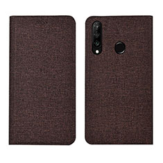 Huawei P30 Lite用手帳型 布 スタンド H01 ファーウェイ ブラウン