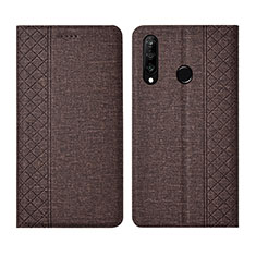 Huawei P30 Lite用手帳型 布 スタンド H02 ファーウェイ ブラウン