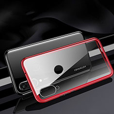 Huawei P30 Lite New Edition用ケース 高級感 手触り良い アルミメタル 製の金属製 360度 フルカバーバンパー 鏡面 カバー T04 ファーウェイ レッド