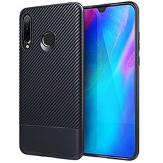 Huawei P30 Lite New Edition用シリコンケース ソフトタッチラバー ツイル カバー Y02 ファーウェイ ネイビー