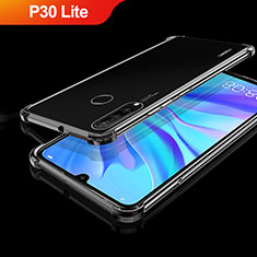Huawei P30 Lite XL用極薄ソフトケース シリコンケース 耐衝撃 全面保護 クリア透明 H01 ファーウェイ ブラック