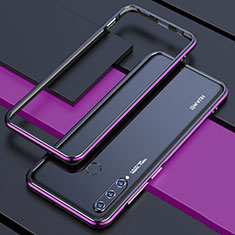 Huawei P30 Lite XL用ケース 高級感 手触り良い アルミメタル 製の金属製 バンパー カバー ファーウェイ パープル