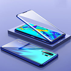 Huawei P30 Pro用ケース 高級感 手触り良い アルミメタル 製の金属製 バンパー 鏡面 カバー M01 ファーウェイ ネイビー