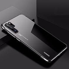 Huawei P30 Pro用極薄ソフトケース シリコンケース 耐衝撃 全面保護 クリア透明 H03 ファーウェイ ブラック