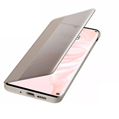 Huawei P30 Pro用手帳型 レザーケース スタンド カバー T04 ファーウェイ ゴールド