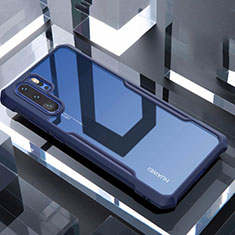 Huawei P30 Pro New Edition用ハイブリットバンパーケース クリア透明 プラスチック 鏡面 カバー ファーウェイ ネイビー