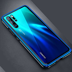 Huawei P30 Pro New Edition用ケース 高級感 手触り良い アルミメタル 製の金属製 バンパー 鏡面 カバー M04 ファーウェイ ネイビー