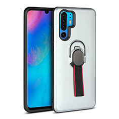 Huawei P30 Pro New Edition用ハイブリットバンパーケース プラスチック アンド指輪 S01 ファーウェイ シルバー