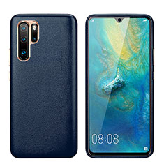 Huawei P30 Pro New Edition用ケース 高級感 手触り良いレザー柄 P03 ファーウェイ ネイビー