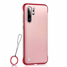 Huawei P30 Pro New Edition用極薄ケース クリア透明 プラスチック 質感もマットU01 ファーウェイ レッド