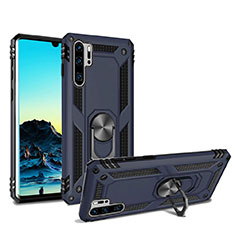 Huawei P30 Pro New Edition用ハイブリットバンパーケース スタンド プラスチック 兼シリコーン カバー マグネット式 ファーウェイ ネイビー