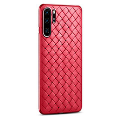 Huawei P30 Pro New Edition用シリコンケース ソフトタッチラバー レザー柄 カバー H02 ファーウェイ レッド