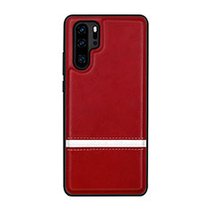 Huawei P30 Pro New Edition用ケース 高級感 手触り良いレザー柄 R10 ファーウェイ レッド