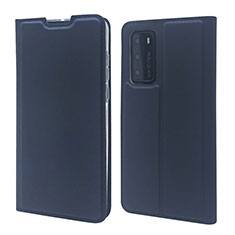 Huawei P40用手帳型 レザーケース スタンド カバー T12 ファーウェイ ネイビー