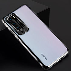 Huawei P40用ハードカバー クリスタル クリア透明 N01 ファーウェイ ブラック