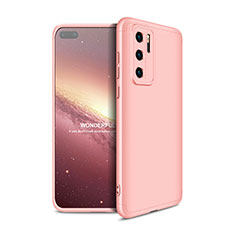 Huawei P40用ハードケース プラスチック 質感もマット 前面と背面 360度 フルカバー M01 ファーウェイ ローズゴールド