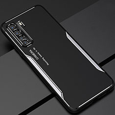 Huawei P40 Lite 5G用ケース 高級感 手触り良い アルミメタル 製の金属製 カバー T01 ファーウェイ シルバー