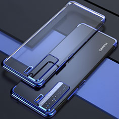 Huawei P40 Lite 5G用極薄ソフトケース シリコンケース 耐衝撃 全面保護 クリア透明 S04 ファーウェイ ネイビー