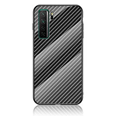 Huawei P40 Lite 5G用ハイブリットバンパーケース プラスチック 鏡面 虹 グラデーション 勾配色 カバー LS2 ファーウェイ ブラック