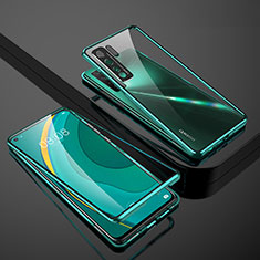Huawei P40 Lite 5G用ケース 高級感 手触り良い アルミメタル 製の金属製 360度 フルカバーバンパー 鏡面 カバー M01 ファーウェイ グリーン