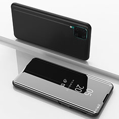Huawei P40 Lite用手帳型 レザーケース スタンド 鏡面 カバー L02 ファーウェイ ブラック