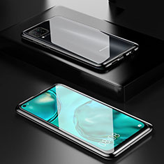 Huawei P40 Lite用ケース 高級感 手触り良い アルミメタル 製の金属製 360度 フルカバーバンパー 鏡面 カバー T02 ファーウェイ ブラック
