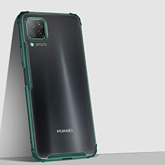 Huawei P40 Lite用ハイブリットバンパーケース クリア透明 プラスチック 鏡面 カバー H02 ファーウェイ グリーン