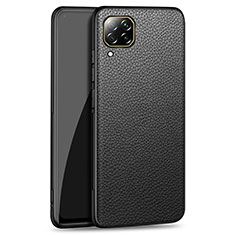 Huawei P40 Lite用ケース 高級感 手触り良いレザー柄 R01 ファーウェイ ブラック