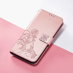 Huawei P40 Lite E用手帳型 レザーケース スタンド 花 カバー S03D ファーウェイ ピンク