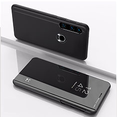 Huawei P40 Lite E用手帳型 レザーケース スタンド 鏡面 カバー QH1 ファーウェイ ブラック