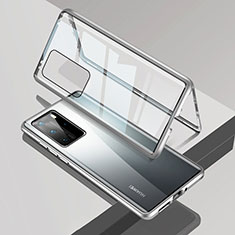 Huawei P40 Pro用ケース 高級感 手触り良い アルミメタル 製の金属製 360度 フルカバーバンパー 鏡面 カバー T09 ファーウェイ シルバー